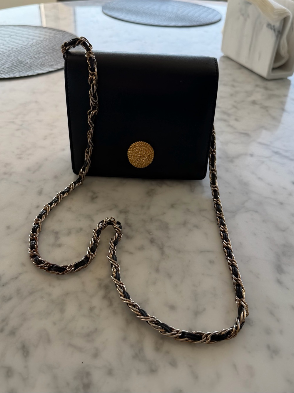 Vintage Monet 100% Genuine Leather Crossbody / Clutch Evening Bag